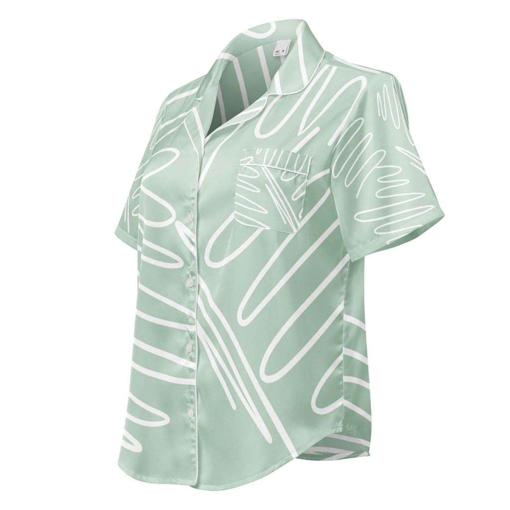Silky Sage Abstract Pajama Top