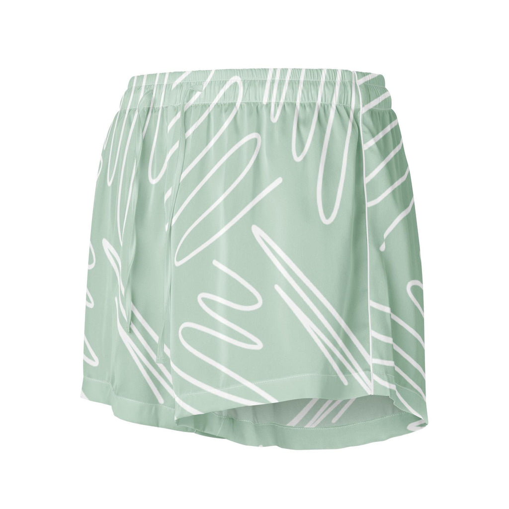 Silky Sage Abstract Pajama Shorts