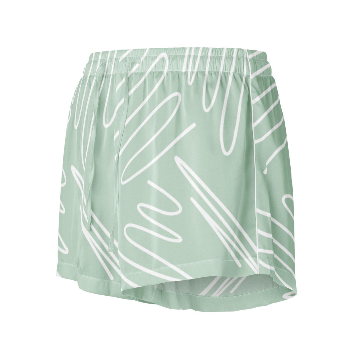 Silky Sage Abstract Pajama Shorts