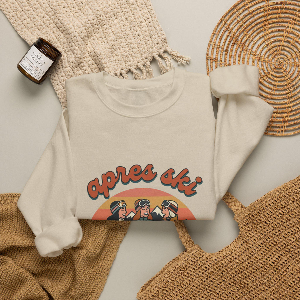 Après Ski Bachelorette Crewneck | Ski Party Friends Graphic