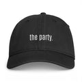 THE PARTY cap | Embroidered text dad hat, coastal washed style
