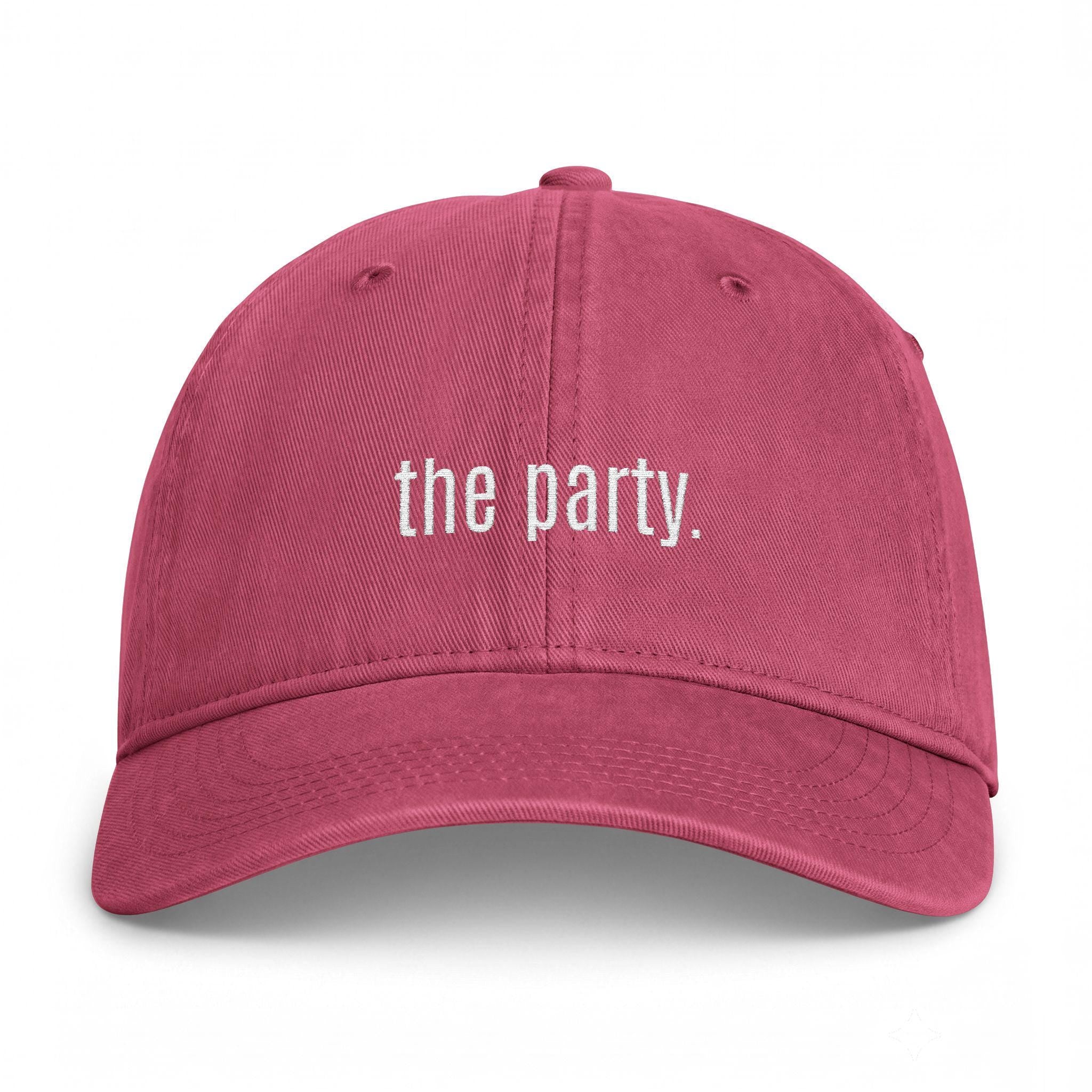 THE PARTY cap | Embroidered text dad hat, coastal washed style