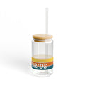 Retro Stripes Sipper Glass 16oz | Bachelorette Tumbler with Straw