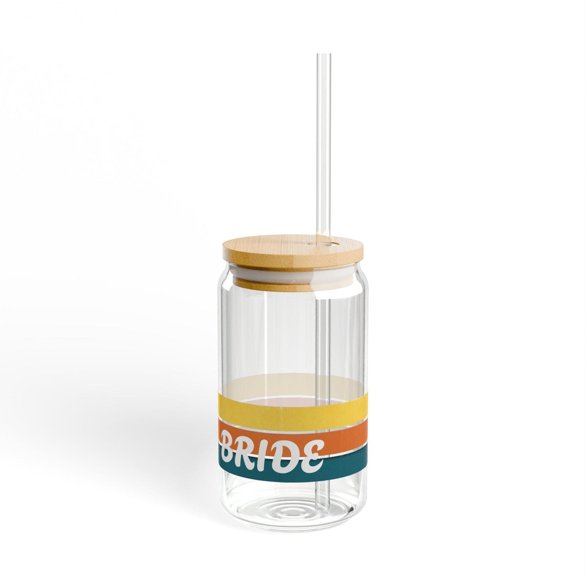 Retro Stripes Sipper Glass 16oz | Bachelorette Tumbler with Straw