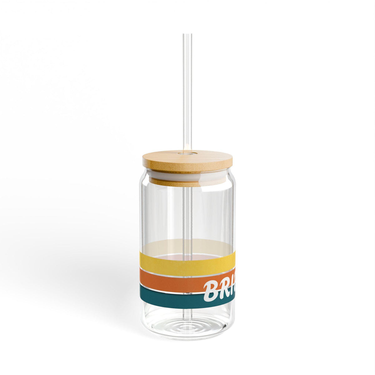 Retro Stripes Sipper Glass 16oz | Bachelorette Tumbler with Straw