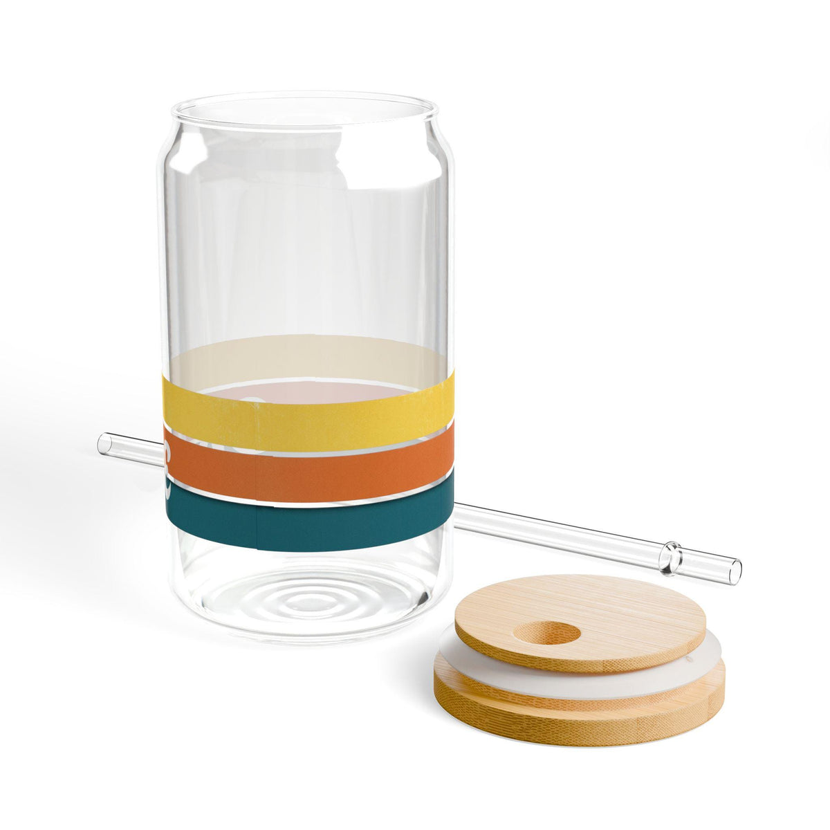 Retro Stripes Sipper Glass 16oz | Bachelorette Tumbler with Straw