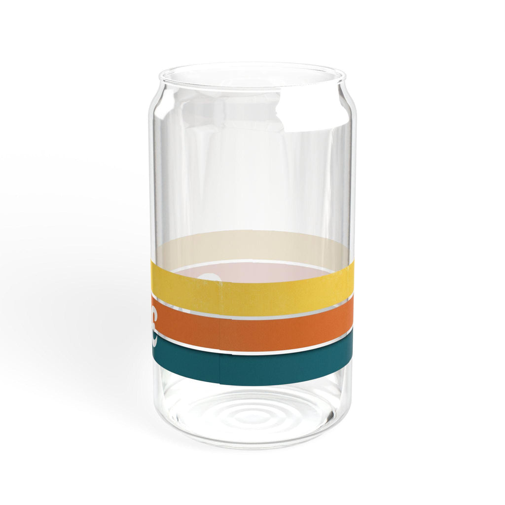 Retro Stripes Sipper Glass 16oz | Bachelorette Tumbler with Straw