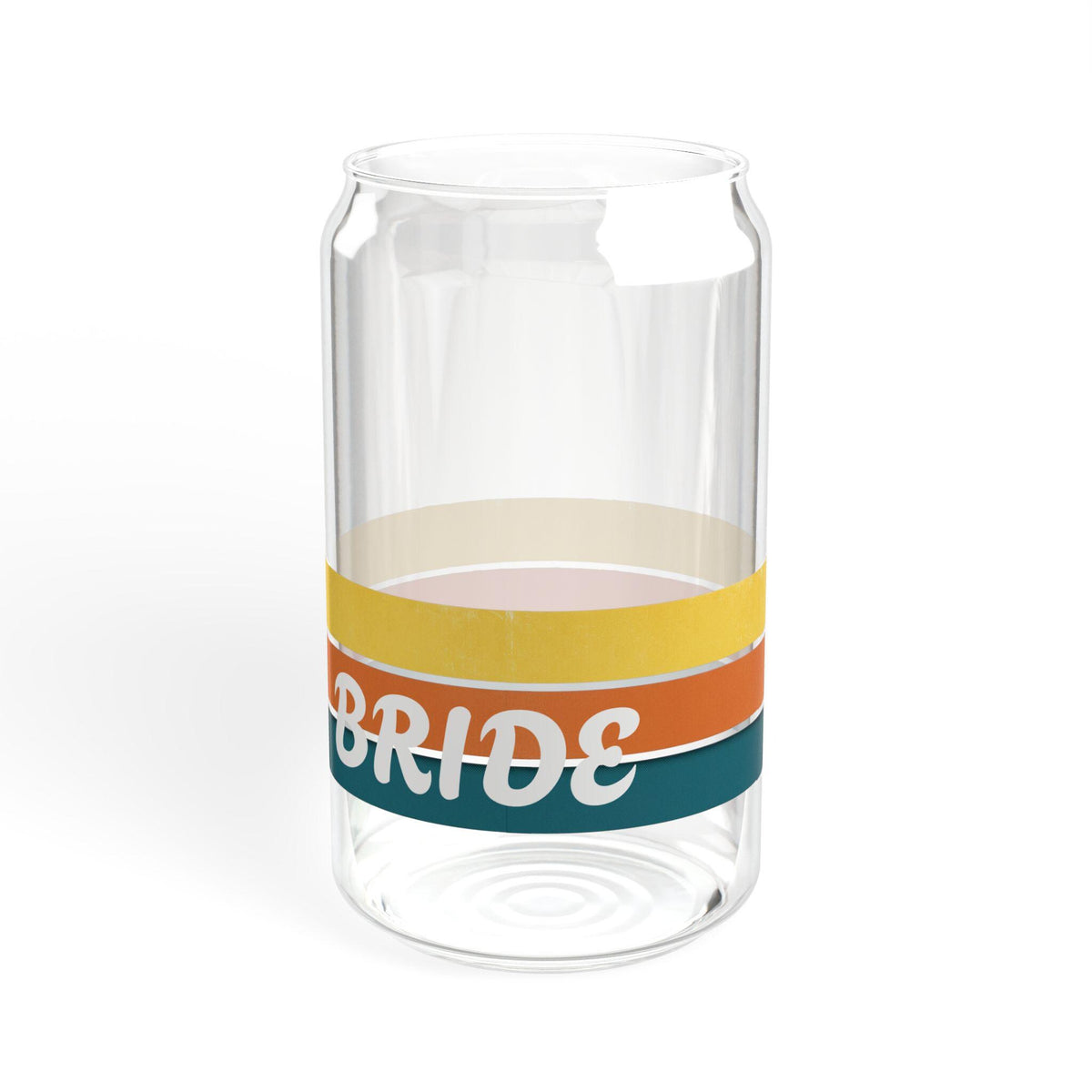 Retro Stripes Sipper Glass 16oz | Bachelorette Tumbler with Straw