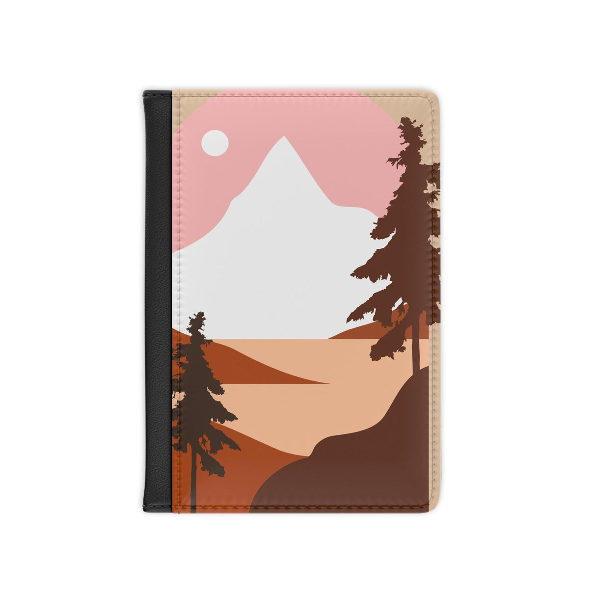Sunset Mountain Landscape Passport Cover | Minimal Pine Trees