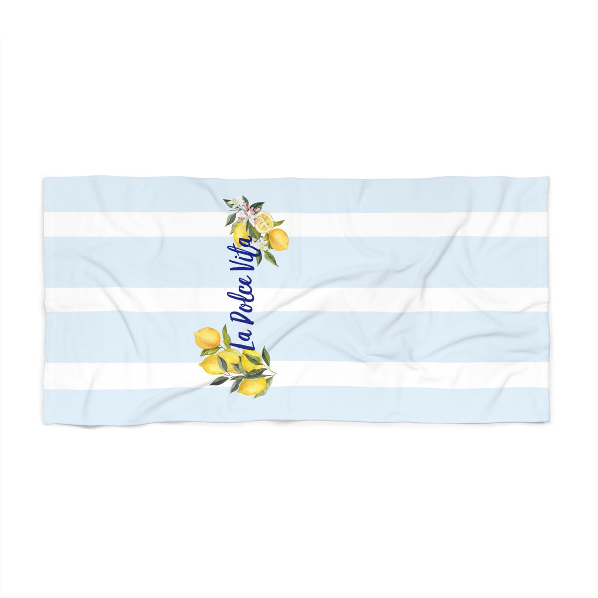 La Dolce Vita Lemon Stripe Beach Towel | Coastal italian Bachelorette & Wedding Weekend Essentials