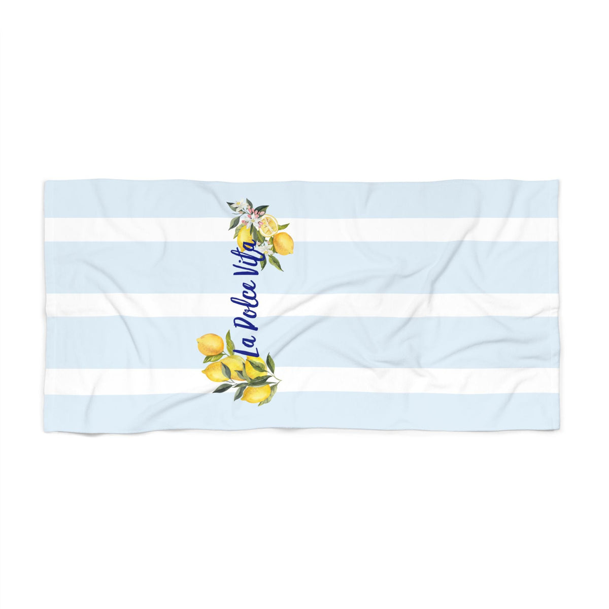 La Dolce Vita Lemon Stripe Beach Towel | Coastal italian Bachelorette & Wedding Weekend Essentials