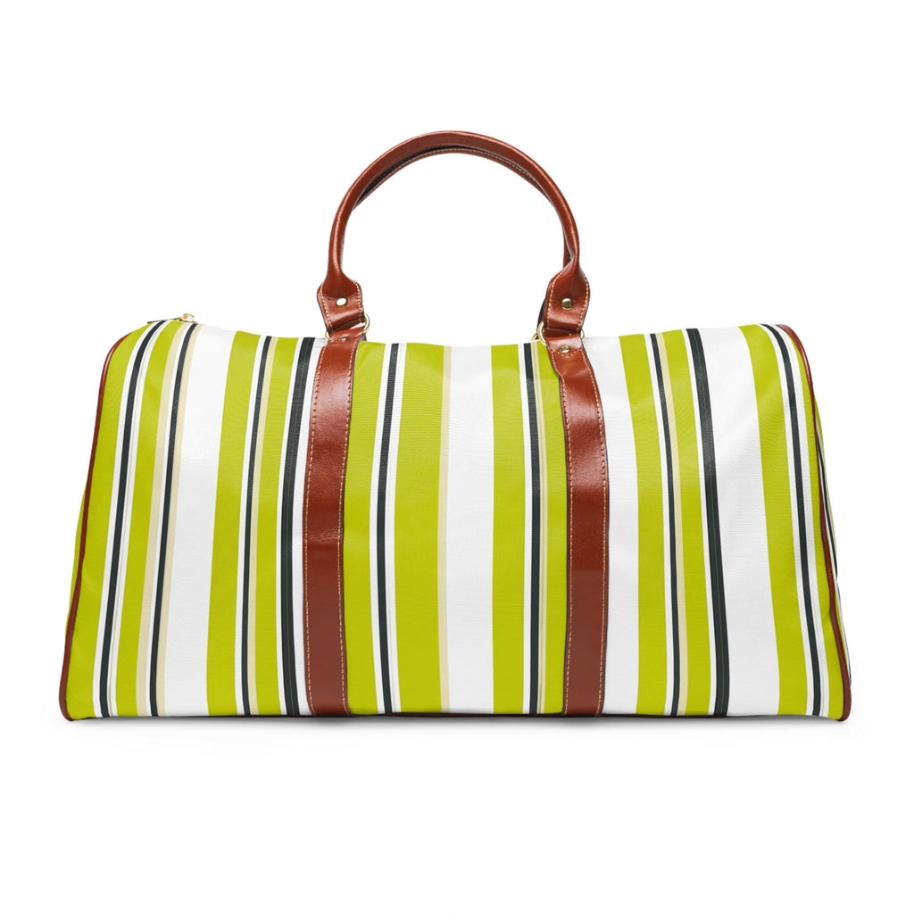 Chartreuse Bachelorette & Wedding Weekender Bag | Striped Duffle, Beach Weekend Tote