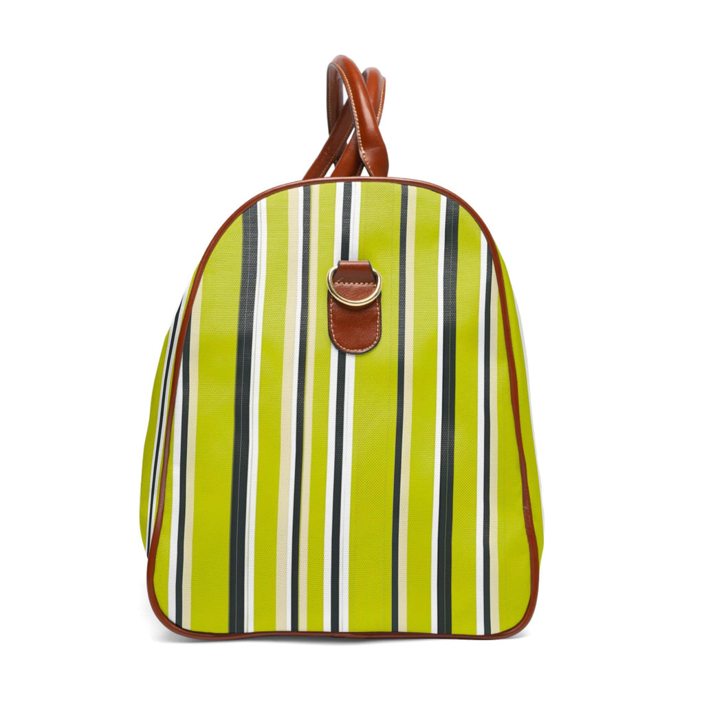 Chartreuse Bachelorette & Wedding Weekender Bag | Striped Duffle, Beach Weekend Tote