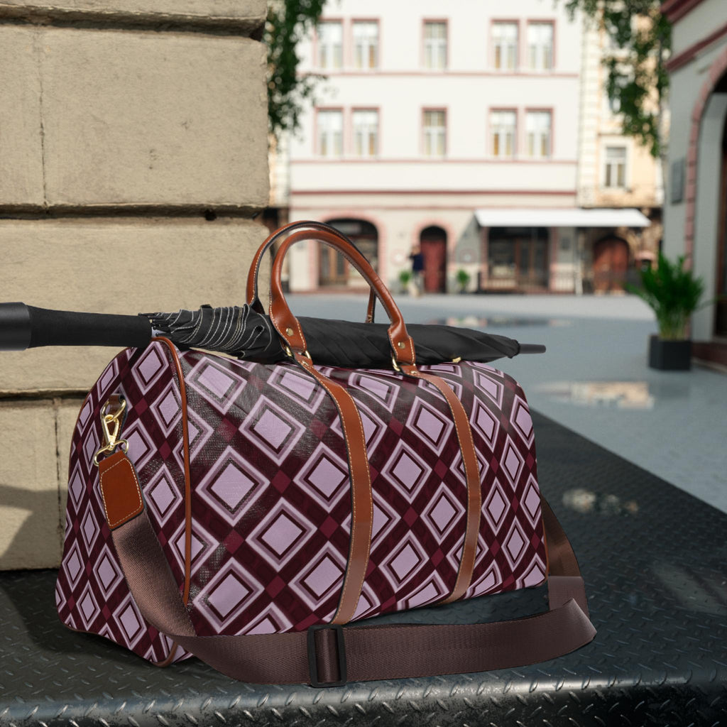 Burgundy Geometric Weekender Bag | Bachelorette & Wedding Weekend Travel