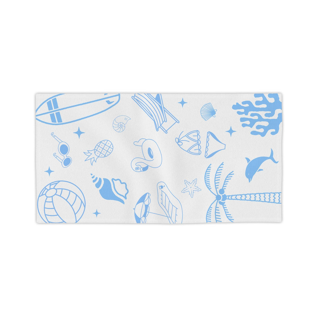 Coastal Blue Beach Towel | Summer Icons, Quick Dry, Polyester Front