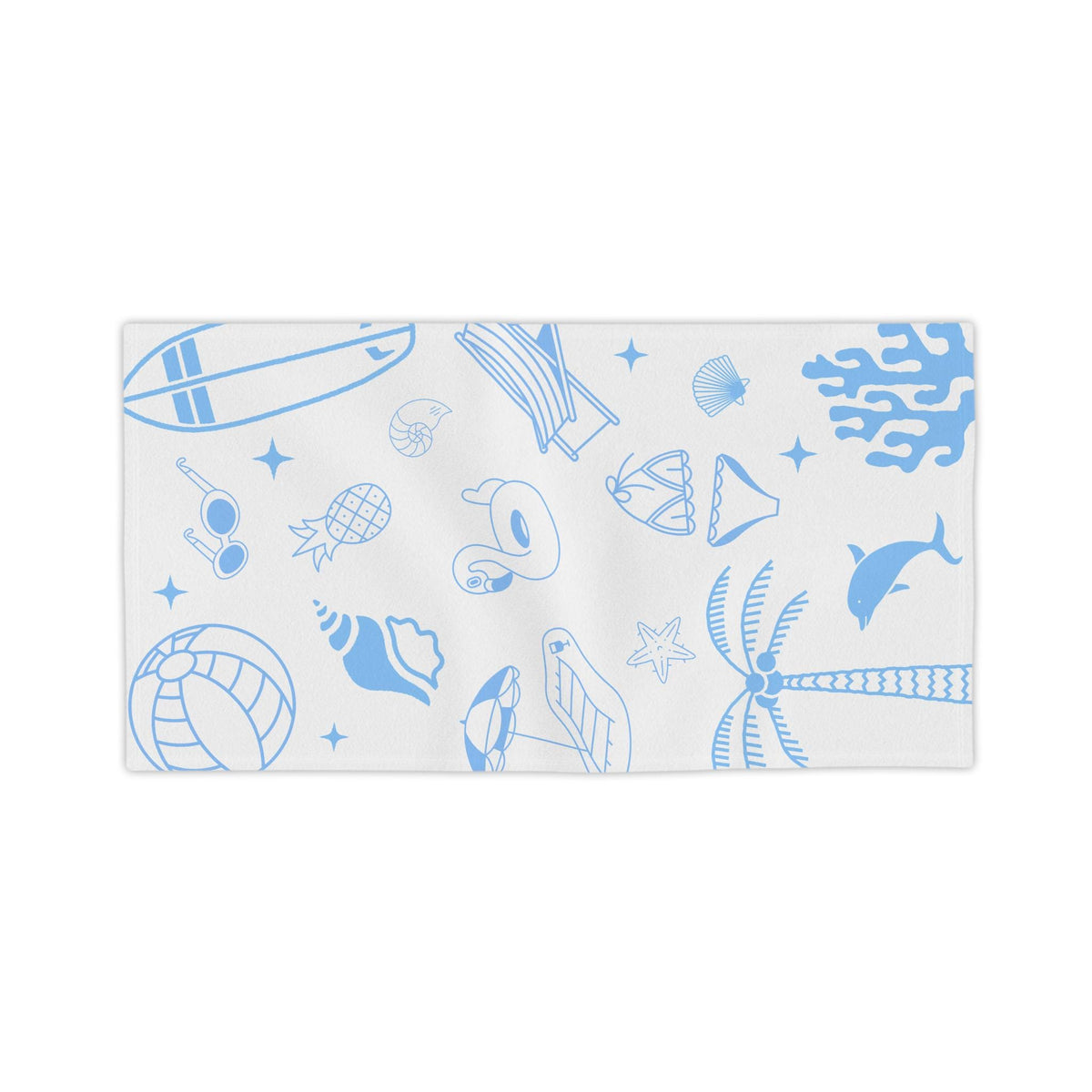 Coastal Blue Beach Towel | Summer Icons, Quick Dry, Polyester Front