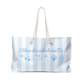 Coastal Collection Personalized Weekender Tote | Stripes & Coastal Blue Beach Graphics