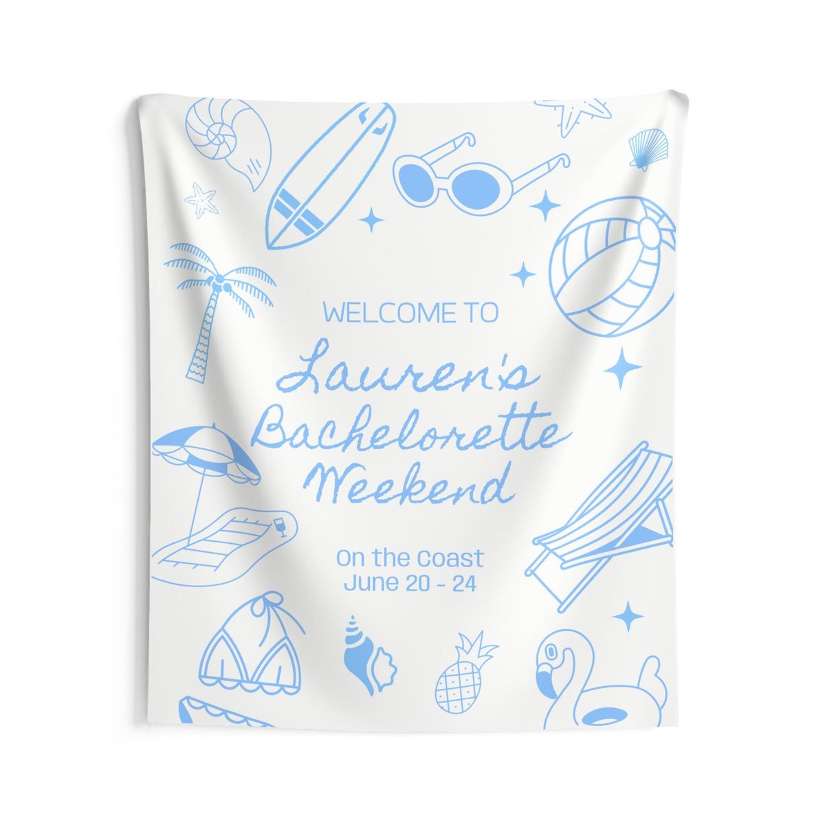 Coastal Bachelorette Welcome Banner| Personalized Beach Disco
