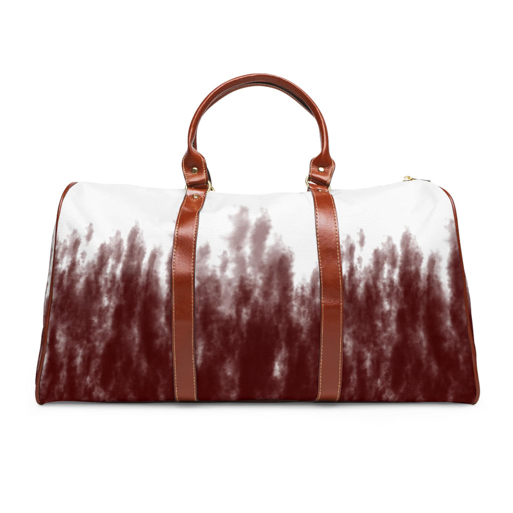 Maroon Watercolor Ombre Waterproof Travel Bag | Duffle, Weekender