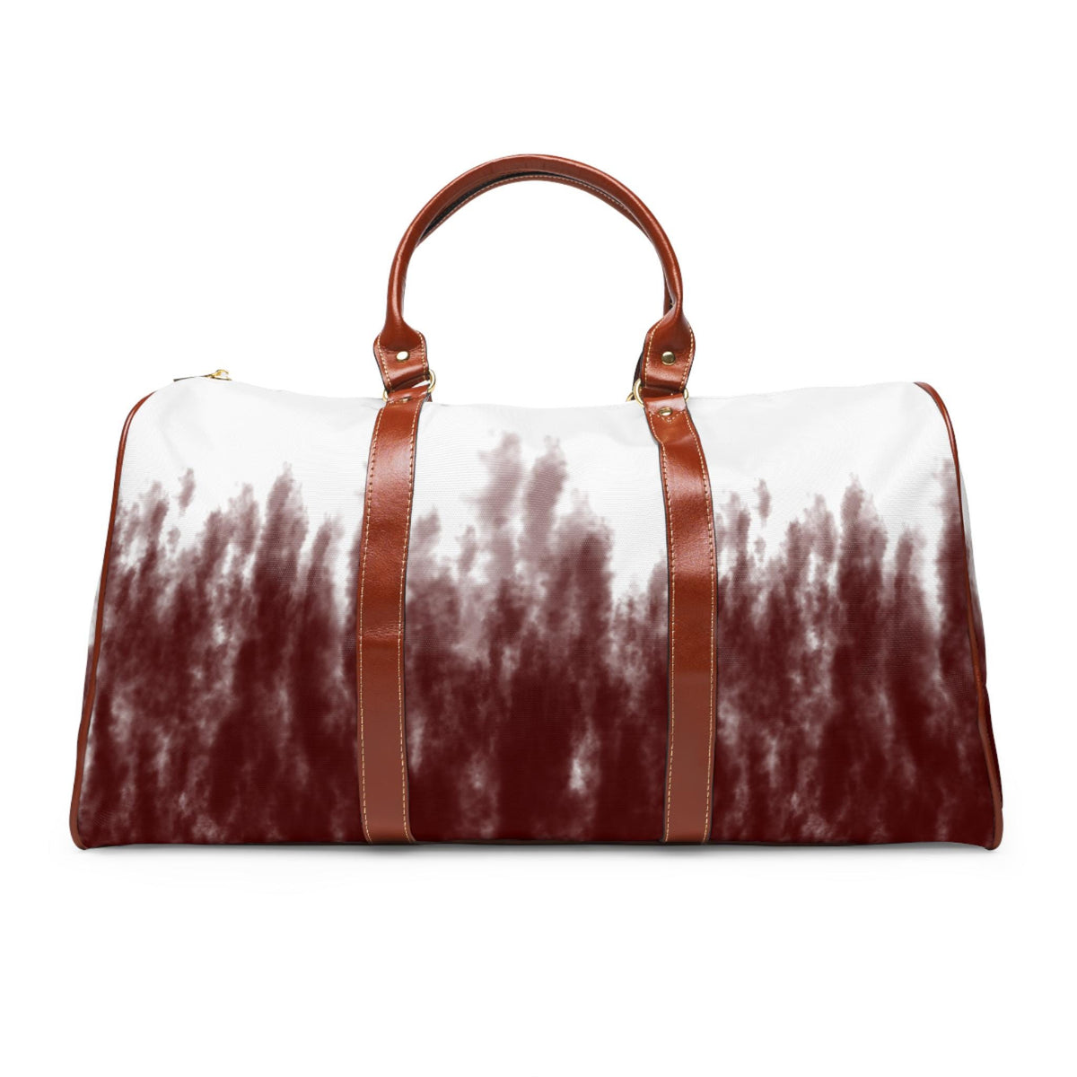 Maroon Watercolor Ombre Waterproof Travel Bag | Duffle, Weekender