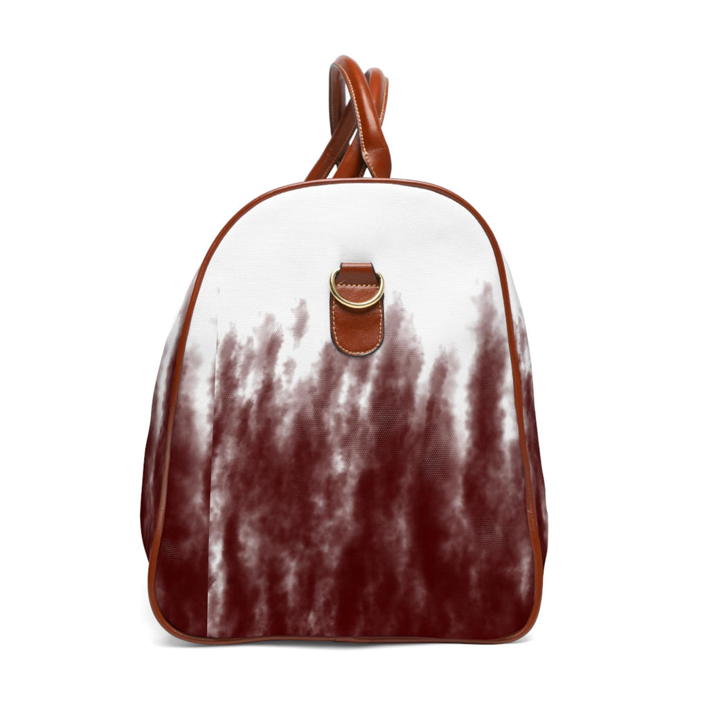 Maroon Watercolor Ombre Waterproof Travel Bag | Duffle, Weekender