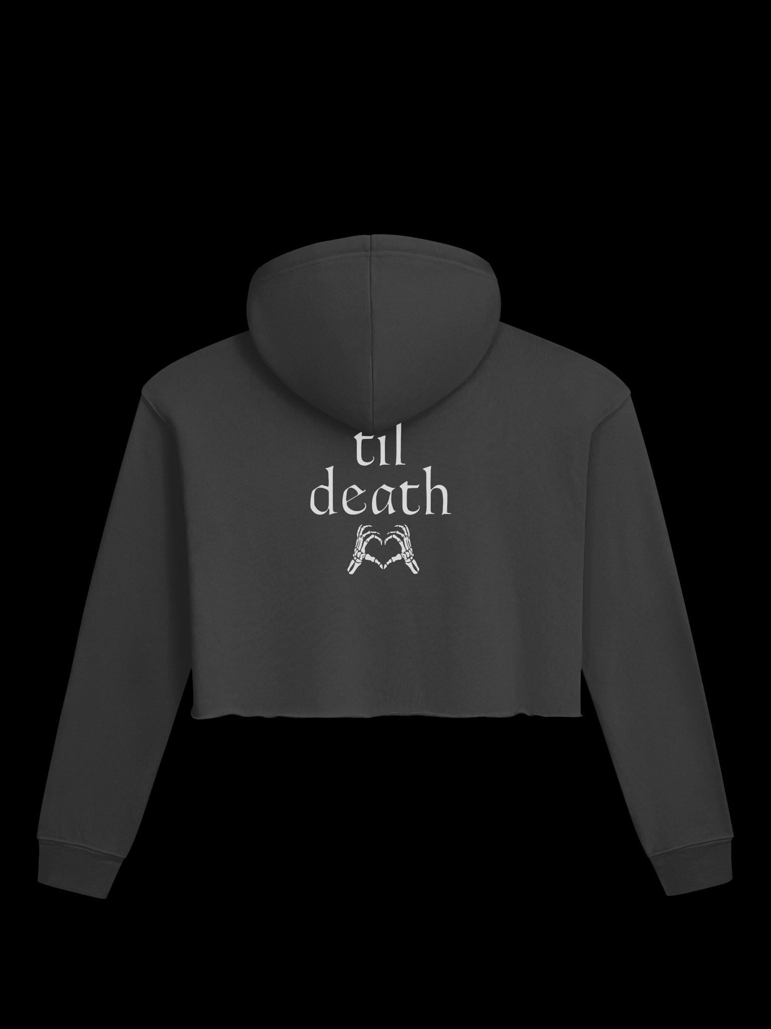til death crop top hoodie