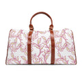 Waterproof Weekend Travel Bag | Chartreuse and Burgundy floral | Botanical Weekender Duffle