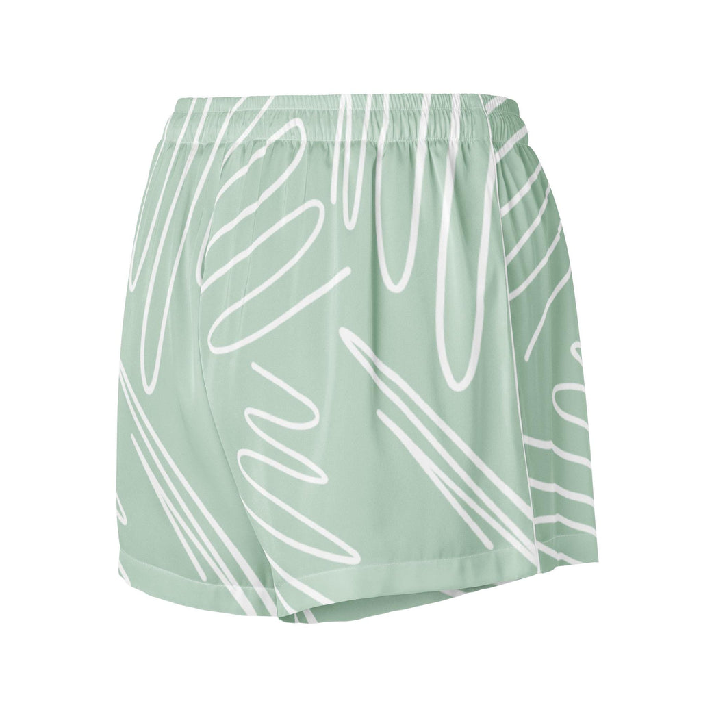 Silky Sage Abstract Pajama Shorts