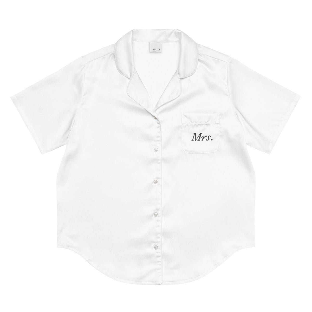 White Silky Mrs. Pajama Top | Bridal Set