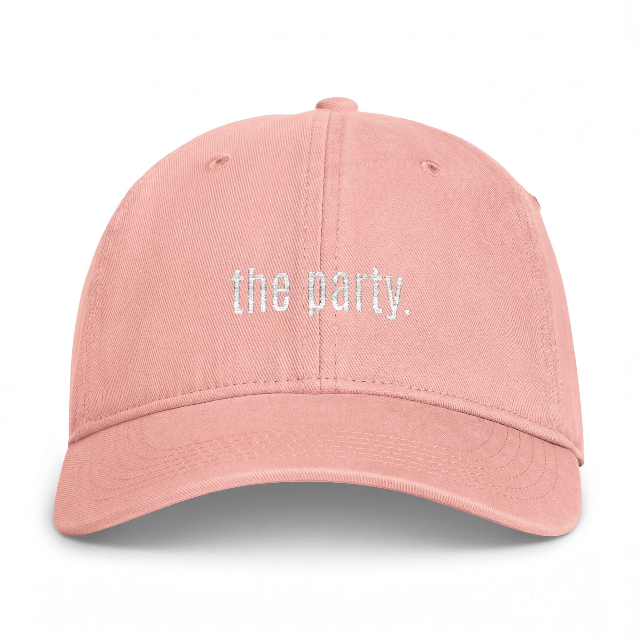 THE PARTY cap | Embroidered text dad hat, coastal washed style