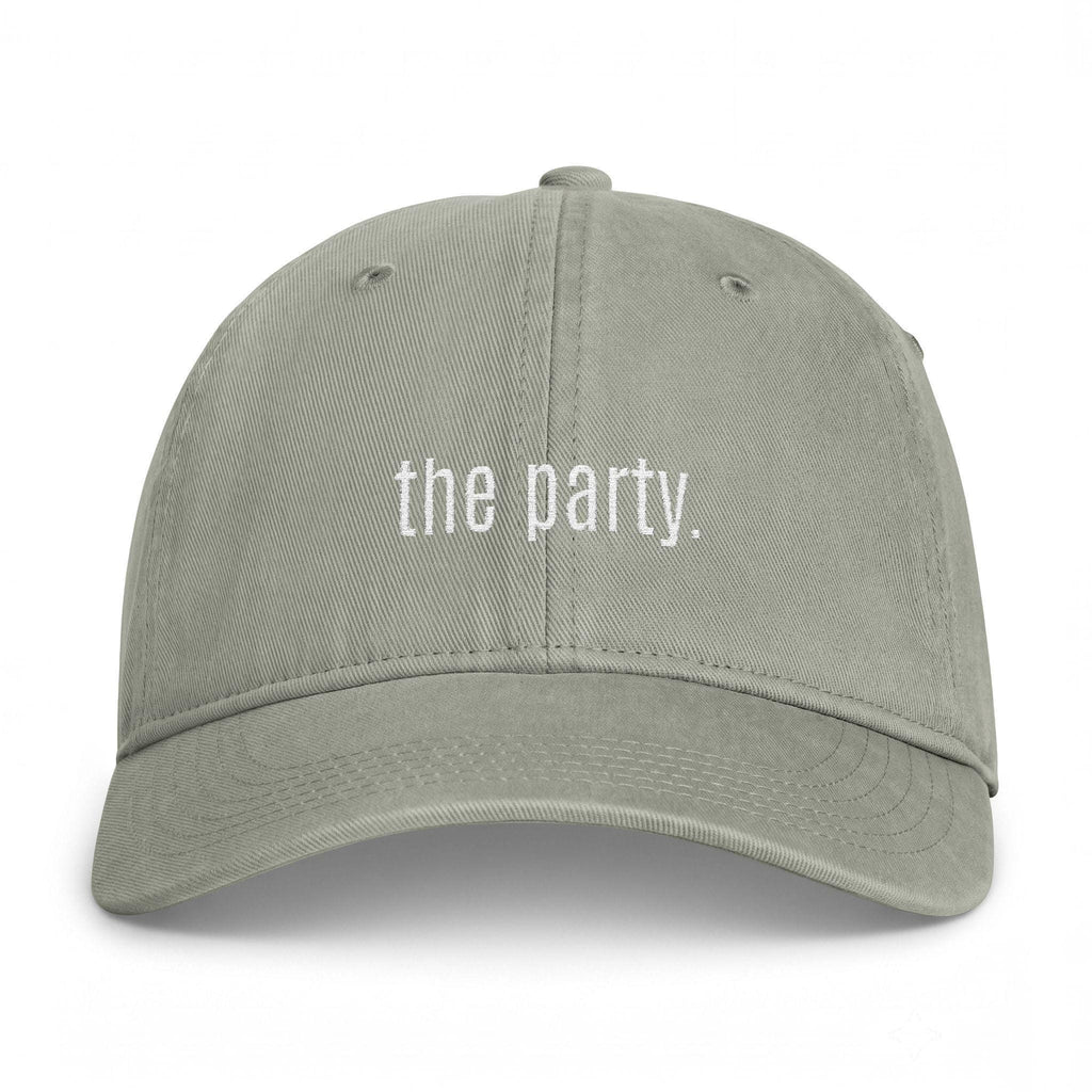 THE PARTY cap | Embroidered text dad hat, coastal washed style