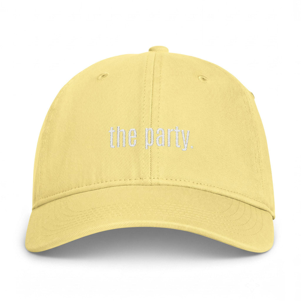 THE PARTY cap | Embroidered text dad hat, coastal washed style