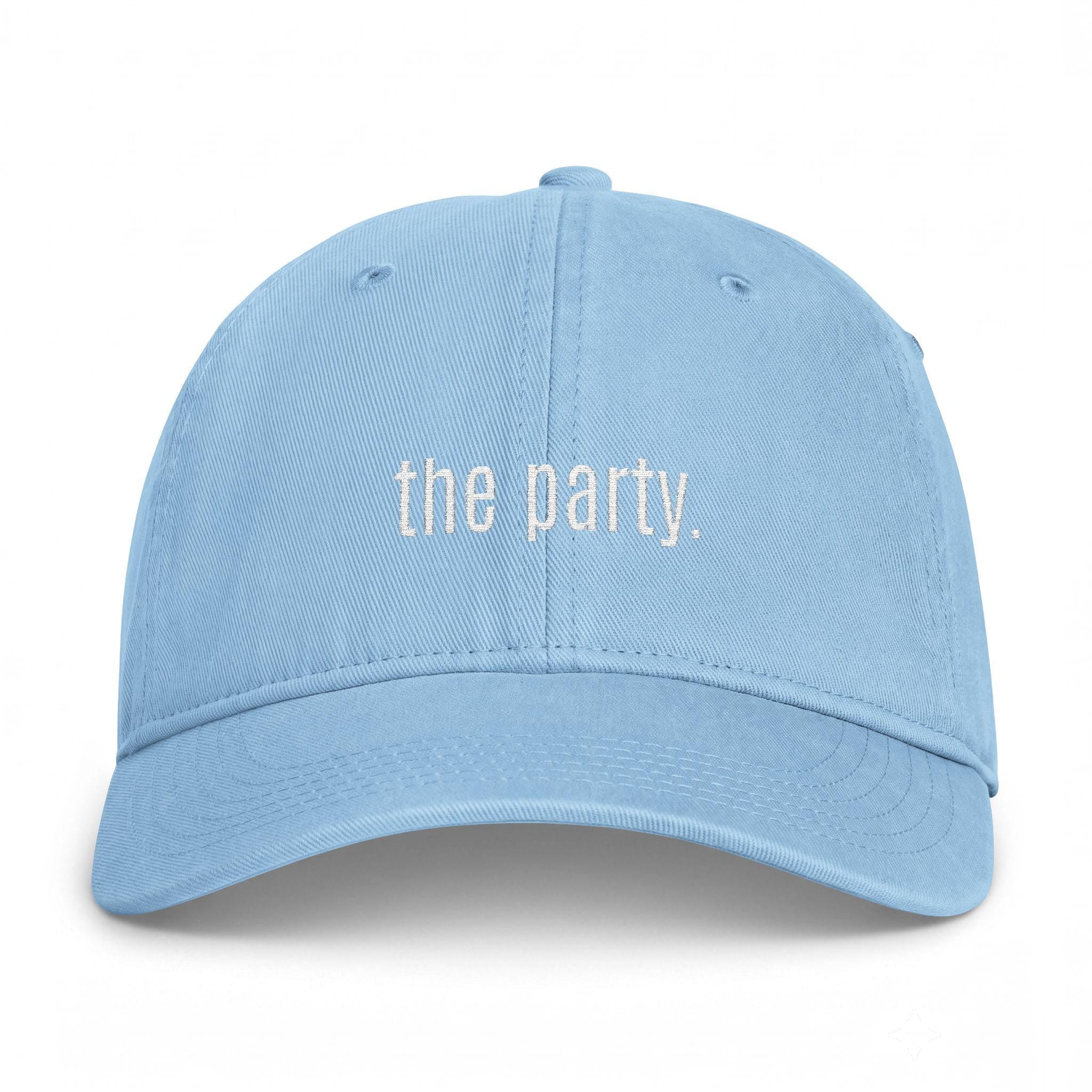 THE PARTY cap | Embroidered text dad hat, coastal washed style