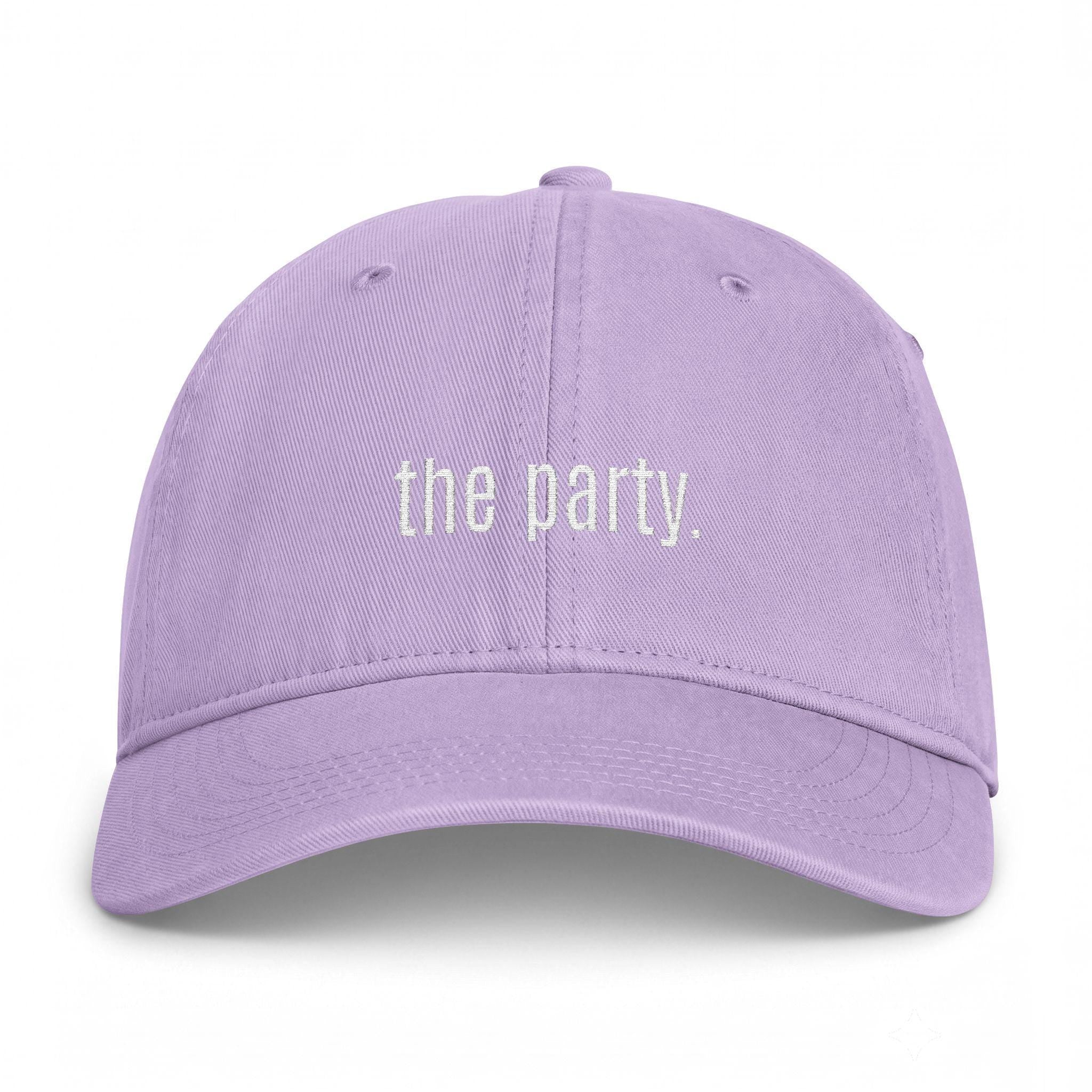 THE PARTY cap | Embroidered text dad hat, coastal washed style