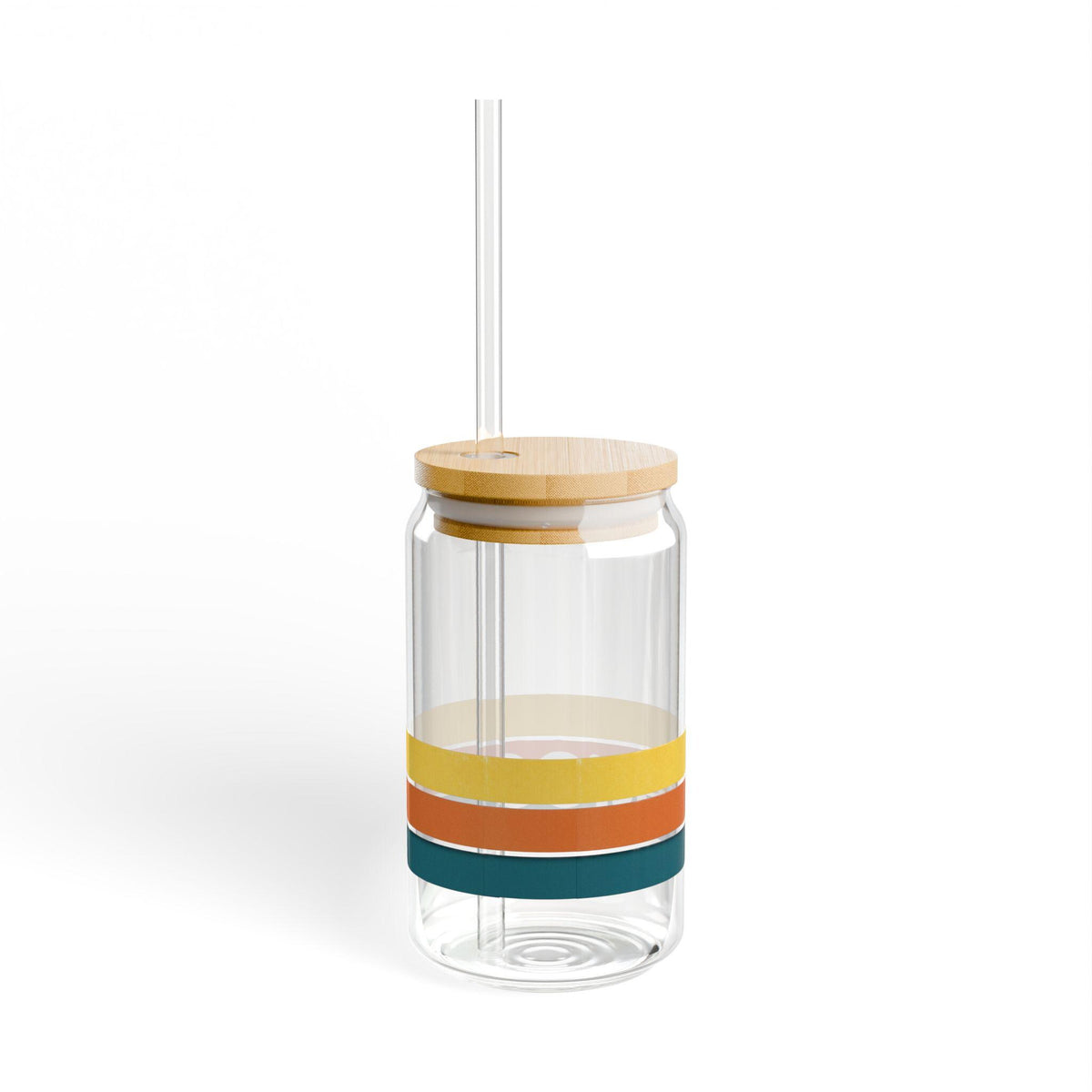 Retro Stripes Sipper Glass 16oz | Bachelorette Tumbler with Straw