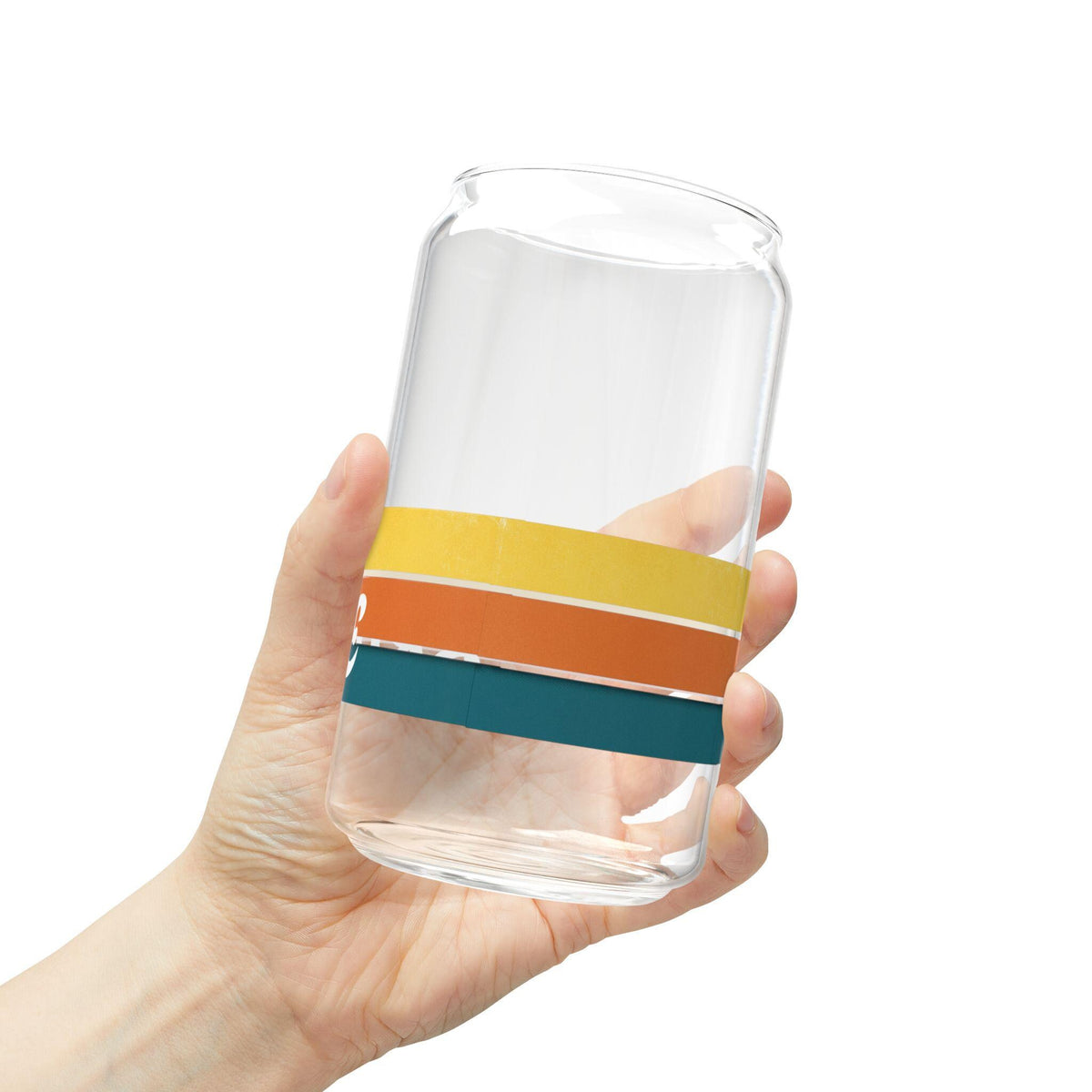 Retro Stripes Sipper Glass 16oz | Bachelorette Tumbler with Straw