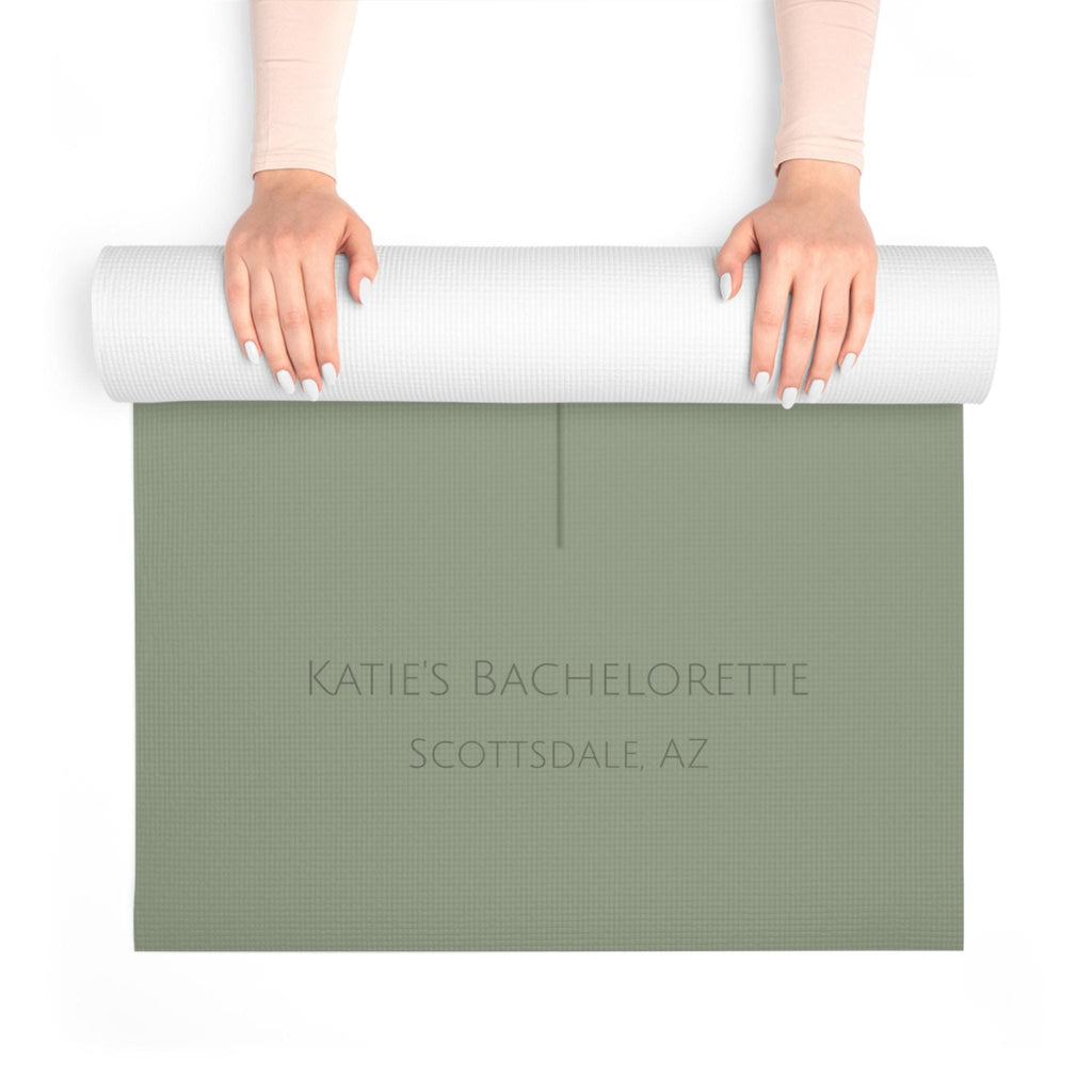 Sage Green Personalized Yoga Mat | Bachelorette Party Foam Mat