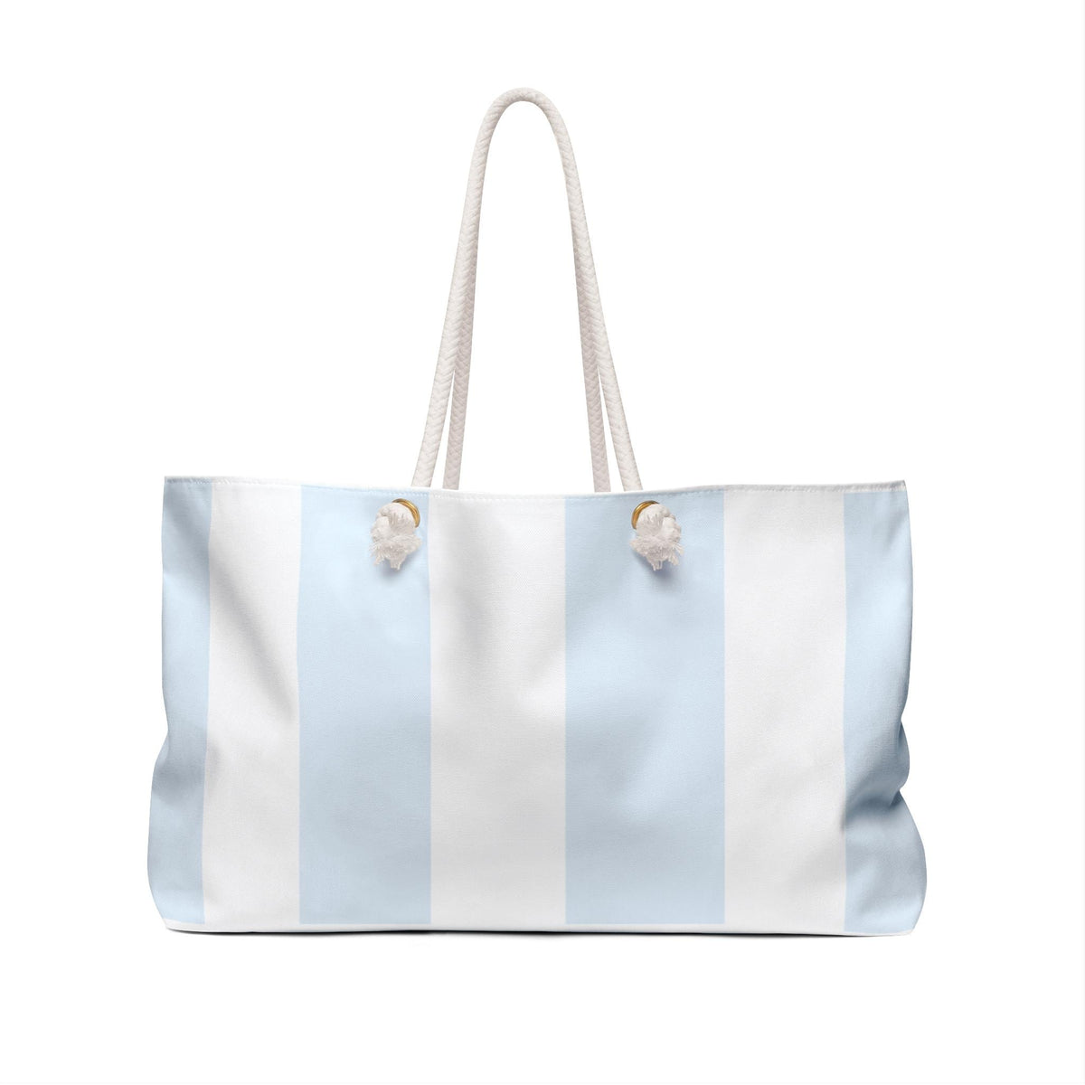 La Dolce Vita Lemon Striped Bachelorette Weekender Bag | Blue White Beach Tote