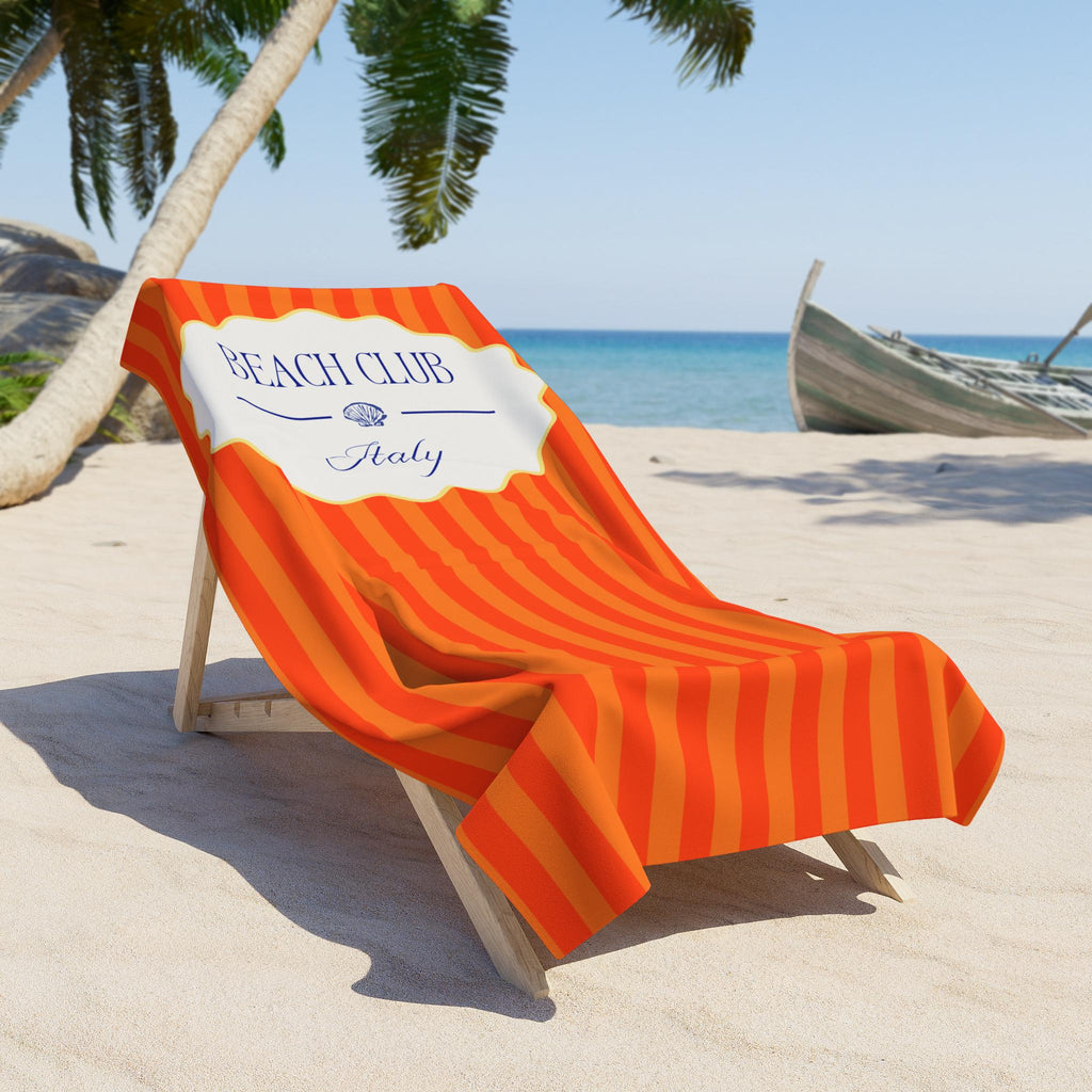 Beach Club Italy Bachelorette Beach Towel | Resort Design Wedding Weekend Essential