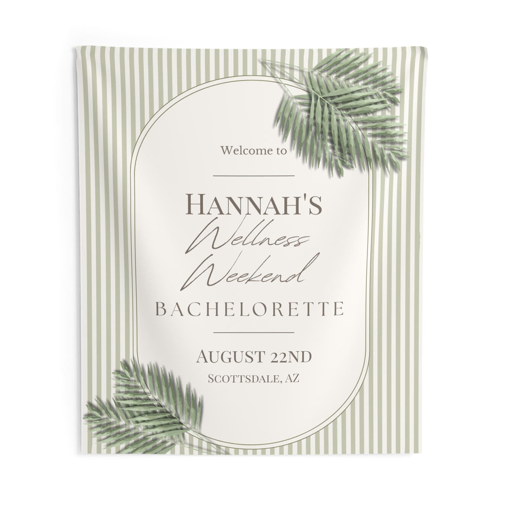 Wellness Bachelorette Party Banner | Sage Palm Leaf Event Decor