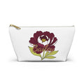 Personalized Bridesmaid Accessory Pouch | Burgundy & Chartreuse Floral T-Bottom