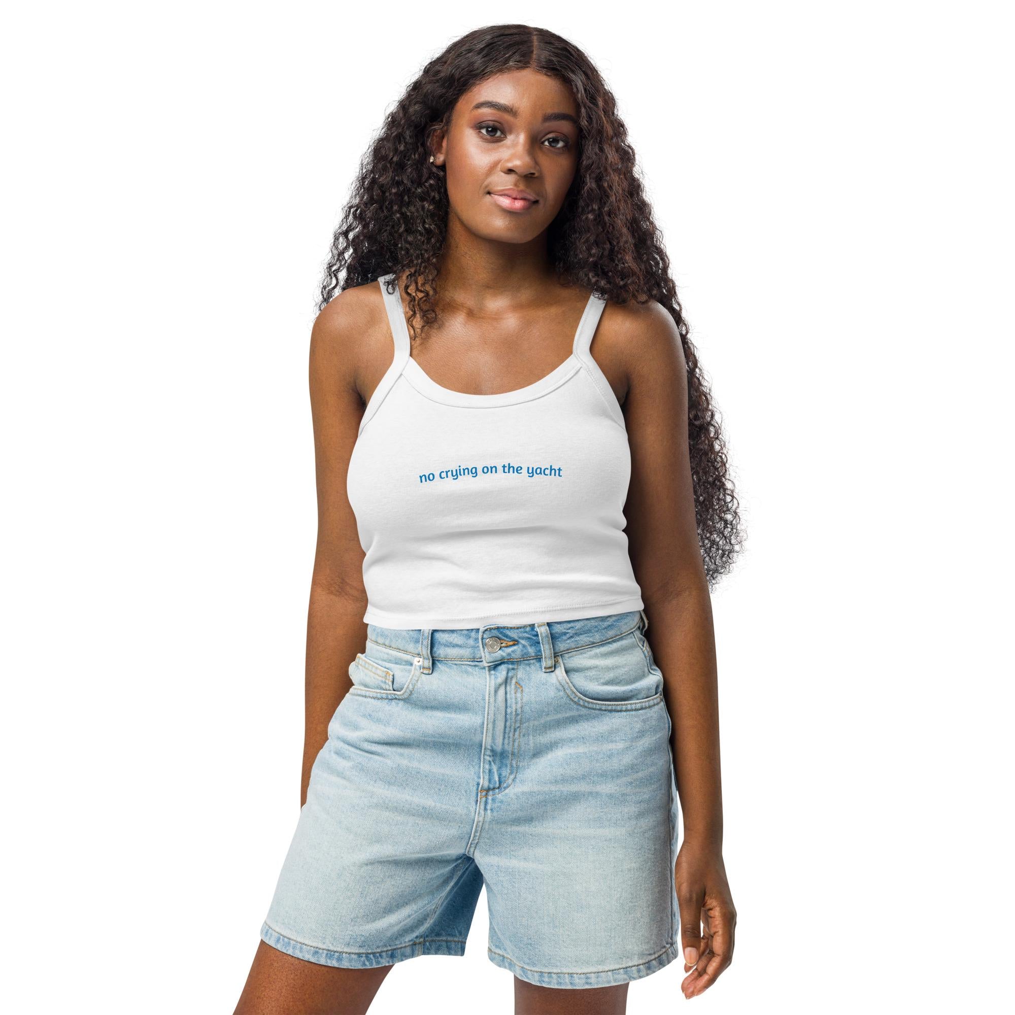 Bridesmaid tank - no crying on the yacht | Coastal Bachelorette Weekend