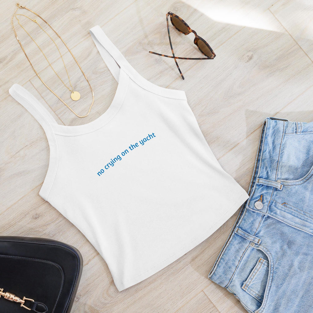 Bridesmaid tank - no crying on the yacht | Coastal Bachelorette Weekend