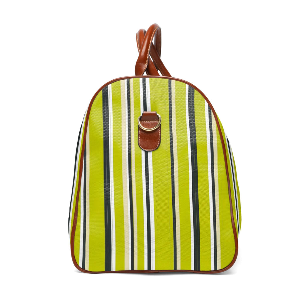 Chartreuse Bachelorette & Wedding Weekender Bag | Striped Duffle, Beach Weekend Tote