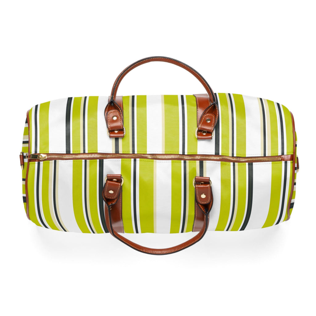 Chartreuse Bachelorette & Wedding Weekender Bag | Striped Duffle, Beach Weekend Tote