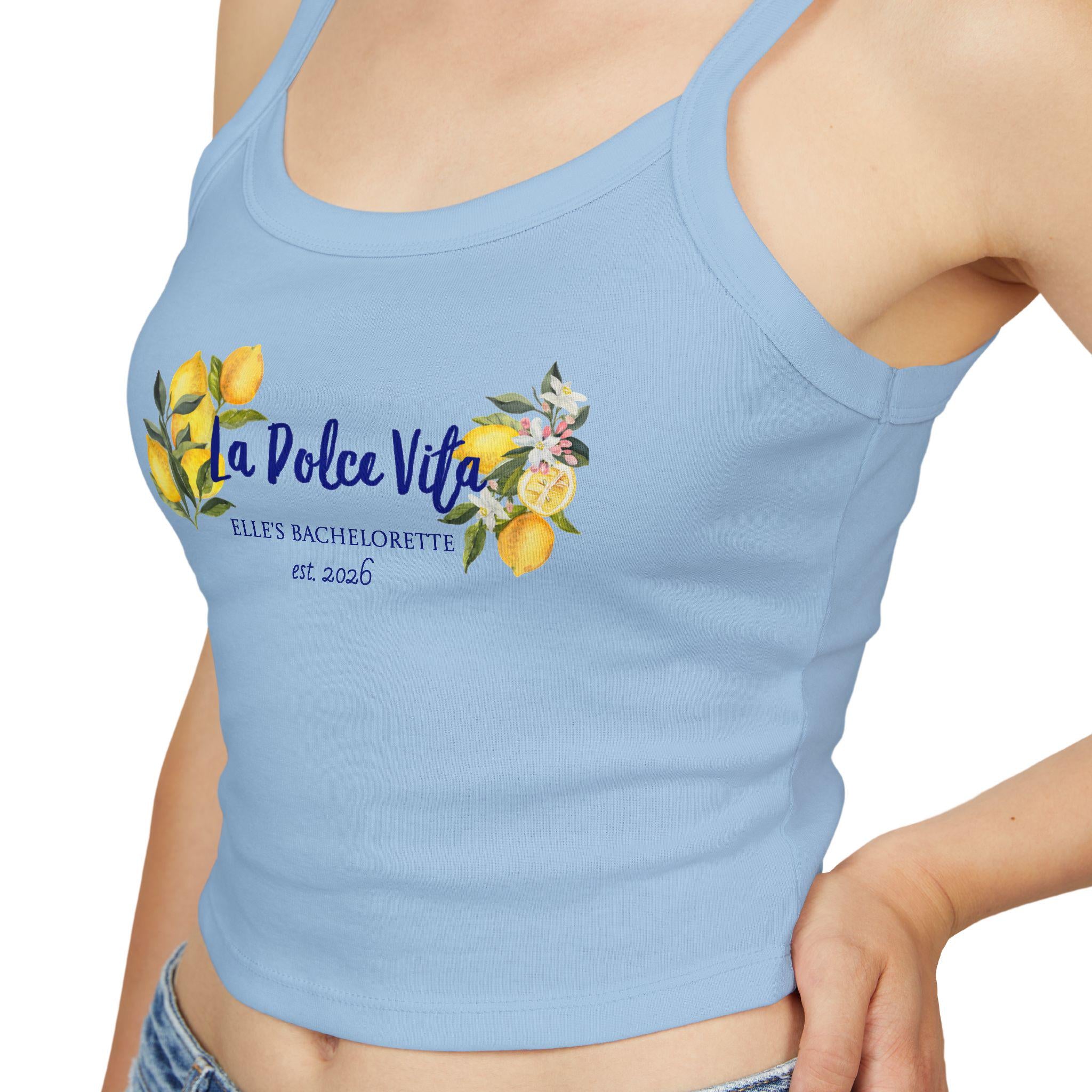 Bachelorette Tank | La Dolce Vita lemon floral personalized Graphic Tank