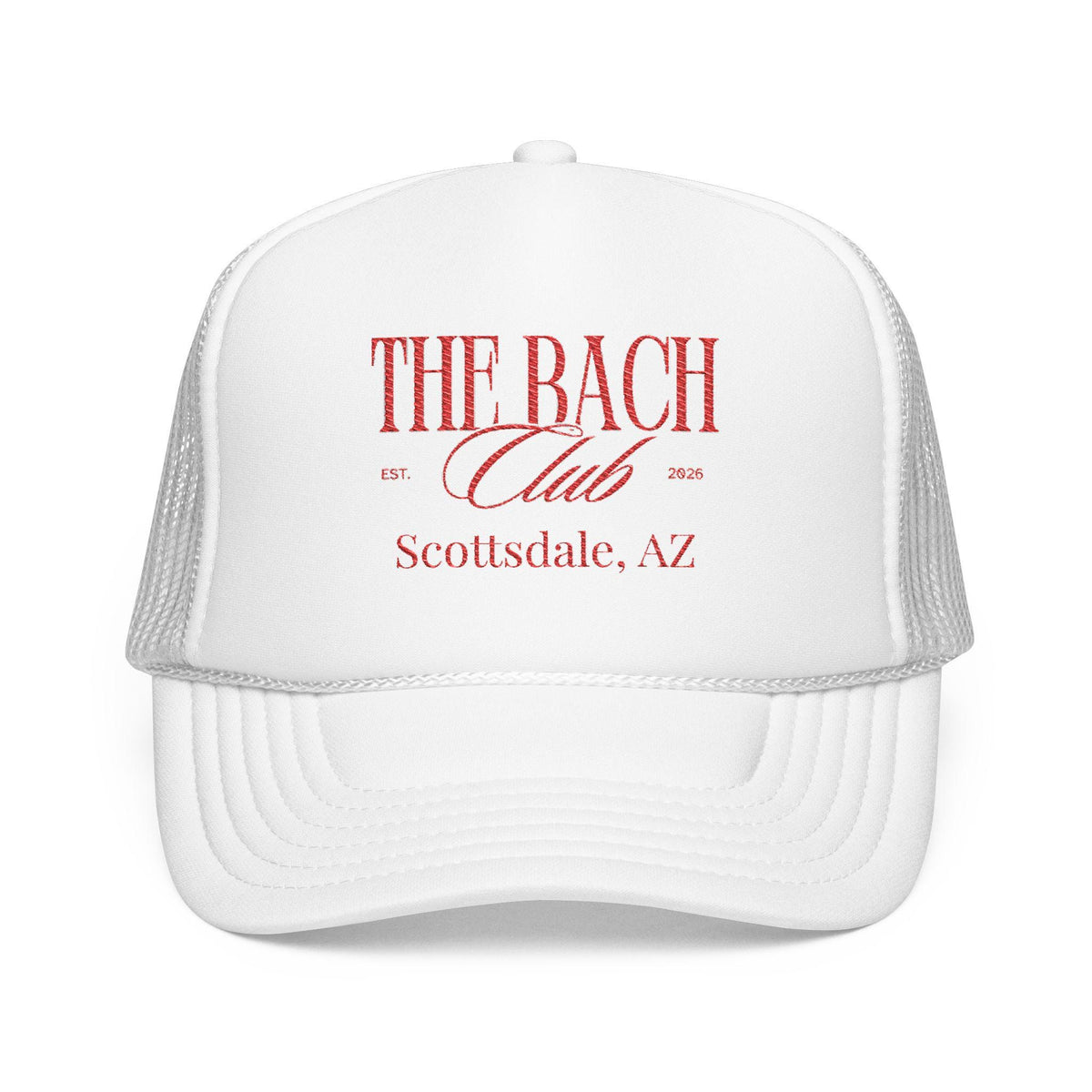 The Bach Club Bachelorette Trucker Hat | Retro, Red & Personalized