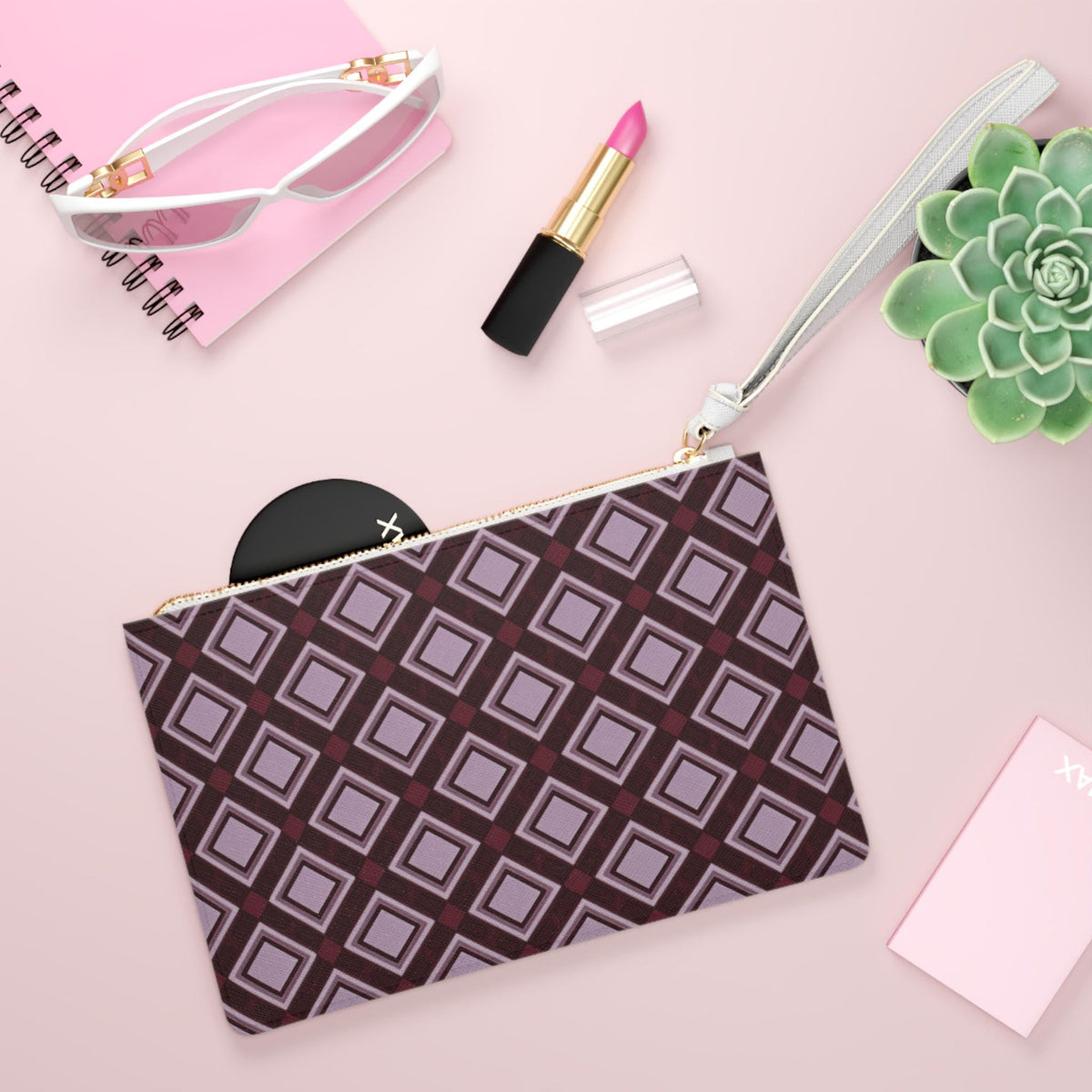 Burgundy Geometric Diamond Bachelorette Clutch | Bachelorette Wedding Weekend Essential