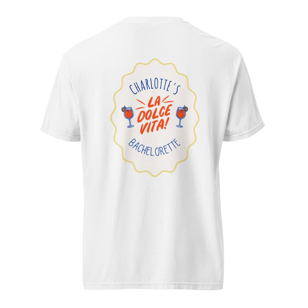 La Dolce Vita Bachelorette Tshirt | Aperol Spritz Icons | Comfort color tee with back detail