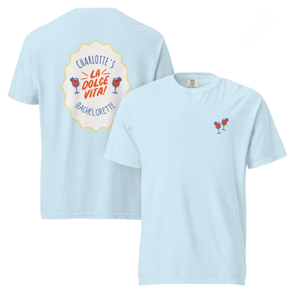 La Dolce Vita Bachelorette Tshirt | Aperol Spritz Icons | Comfort color tee with back detail